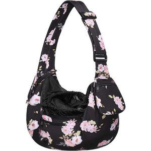 Dog Cat Sling Carrier, Pet Dog Carrier Camellia Tote Bag Hands Free Adjustable